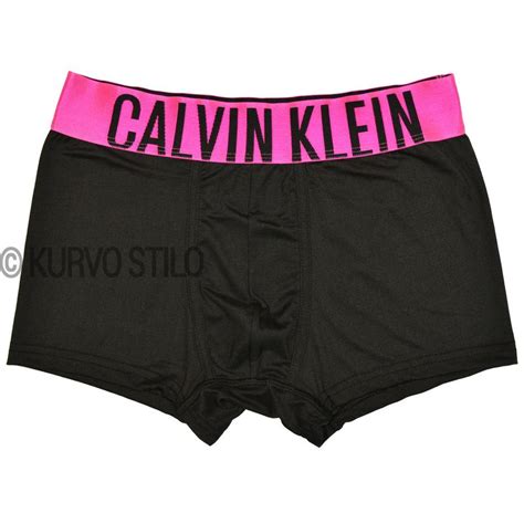 Мужские трусы calvin klein (модель intense), цвет черный с розовой ...