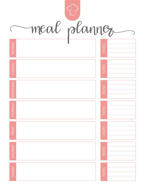 Free Meal Planning Chart