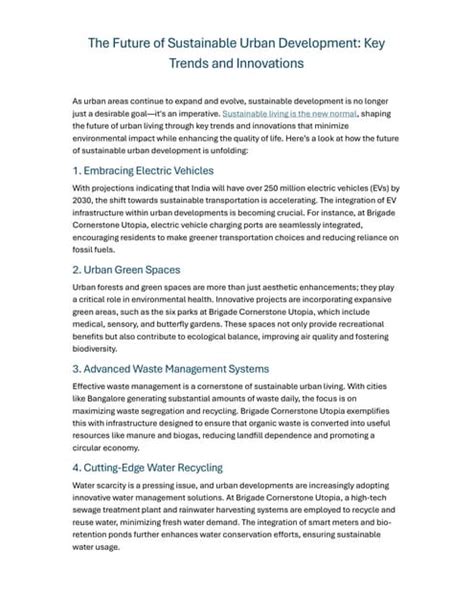 5. The Future of Sustainable Urban Development Key Trends and ... 