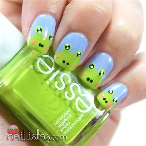 Uñas decoradas con ranas Nail art de animales Nailistas