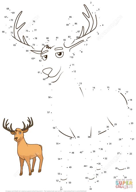 Deer Dot To Dot Free Printable Coloring Pages