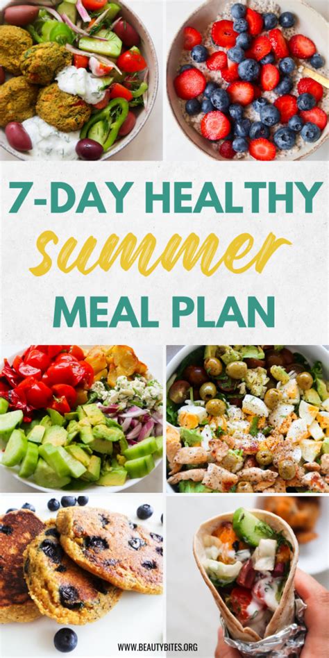 7 Day Healthy Summer Meal Plan Gluten Free Beauty Bites