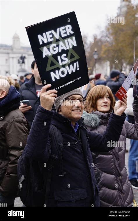 England London Whitehall Anti Semitism Rally Pro Israel Supporters