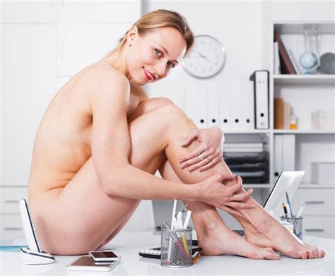 Naked Girl Posing On The Table Stock Image Image Of Administrator