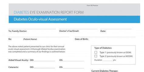 Diabetes Eye Exam Form The Canadian Association Of Optometrists