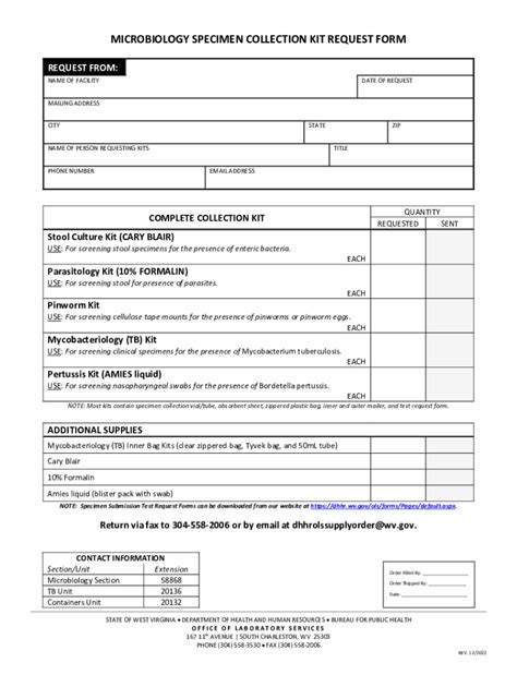 Fillable Online Dhhr Wv Instructions For The Supply Order Form For