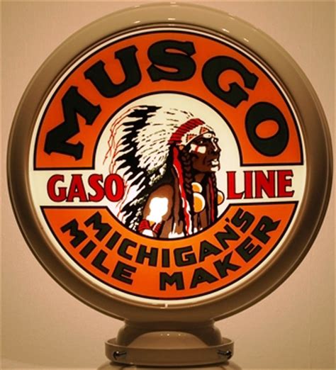 Musco Gasoline Globe Porcelain Signs