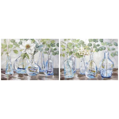 Garpe Interiores Tlg Leinwandbilder Set Bottles With Flowers