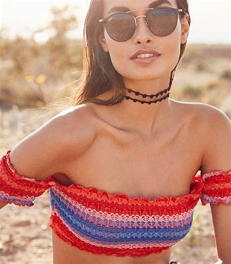 Swimwear Bayana Havana Stripe Bikini Cold Shoulder Bandeau With