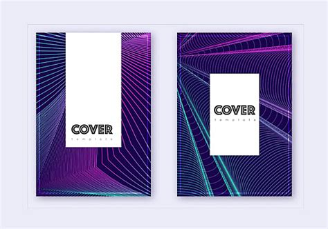 Set Of Modern Cover Design Templates With Abstract Neon Patterns Vector