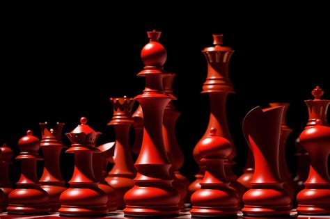 Premium Photo A Red King Chess Piece Stands In Front Of A Large Group