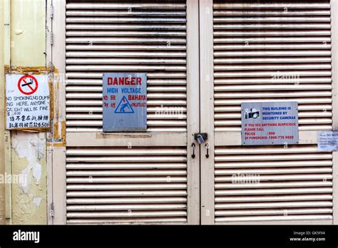 Singapore S Various Warning Signs Stock Photo Alamy