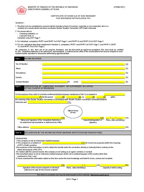 Form Dgt Indonesia 2023 Printable Forms Free Online