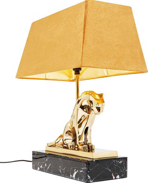 Lampa stołowa glamour lampart złoty abażur welurowy brązowy 37x36 cm