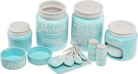 Mason Jar Kitchenware Set Vintage Ceramic Kitchen Accessories