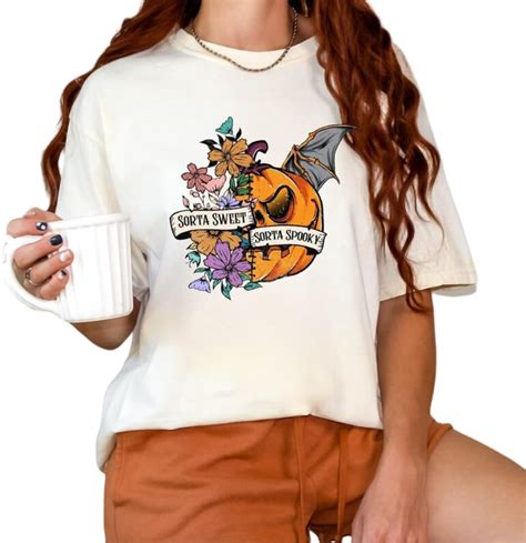 Sorta Sweet Sorta Spooky Funny Halloween Shirt Halloween Wildflower Shirt Halloween Pumpkin