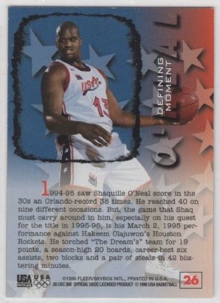 1996 Fleer USA 026 Defining Moment Shaquille O Neal Orlando