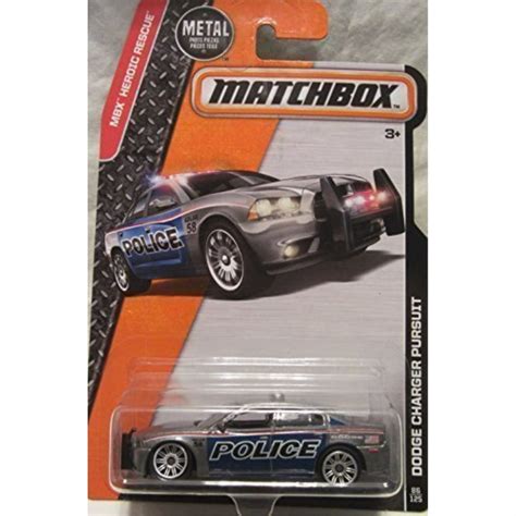 Matchbox 2016 Mbx Heroic Rescue Dodge Charger Pursuit Police Car 86125 Silver