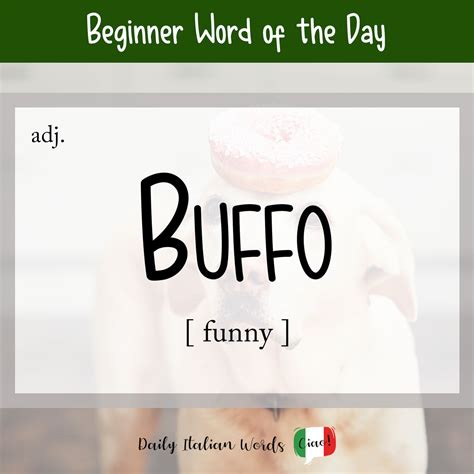 Italian Word of the Day: Buffo (funny) - Daily Italian Words