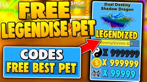 All Insane Free Legendize Pet Codes In Ninja Legends Update Roblox