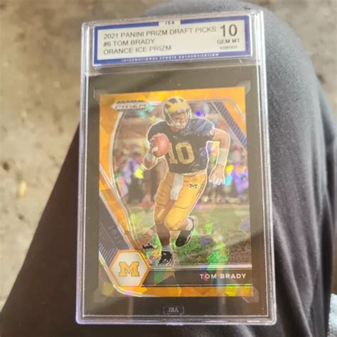 TOM BRADY 2021 Prizm DRAFT PICKS Glace Orange 6 Michigan Wolverines