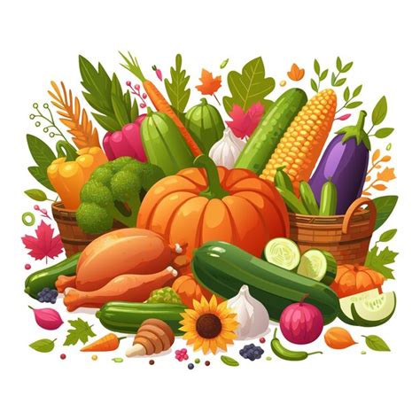 Premium Vector Thanksgiving Day Vegetables Vector Illustration