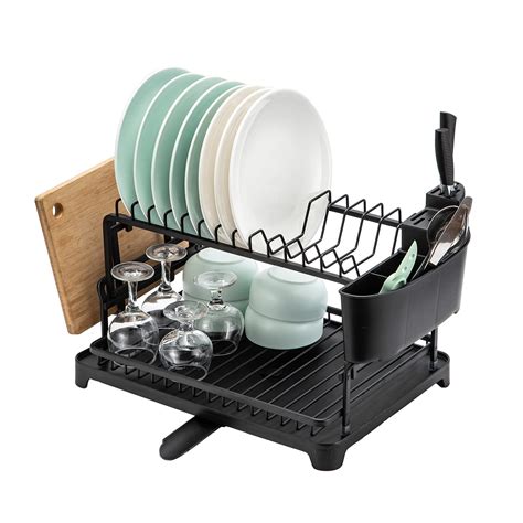 Buy Large Dish Drying Rack 2 Tier Aluminum Dish Rack With Removable