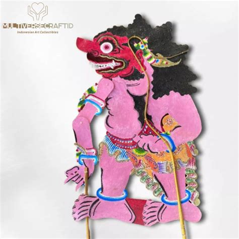 Wayang Kulit Sapi Asli Buto Begal Pink Alusan Standar Dalang Lazada