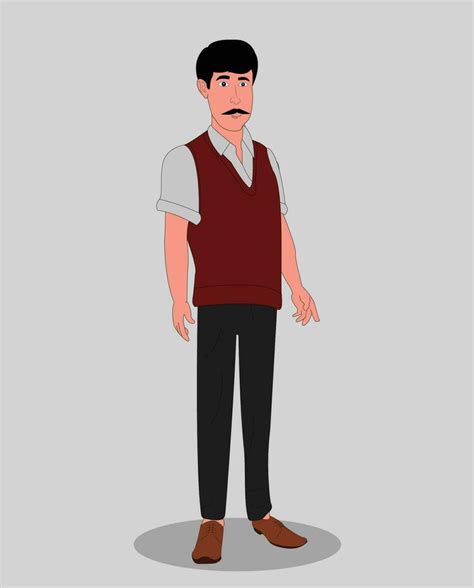 Teacher three quarter view cartoon character design for animation 36476912 Vector Art at Vecteezy