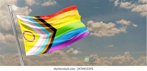 Intersex Inclusive Redesign Progress Pride Flag Lgbtiqa Stock Photo