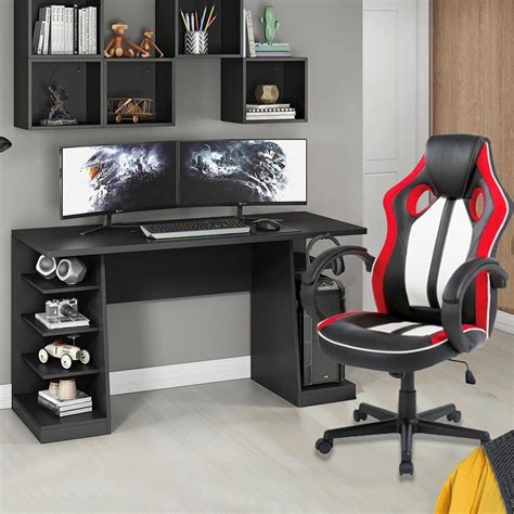 Mesa Gamer Xp Preto Cadeira Gamer Moobx Royale Confort KaBuM