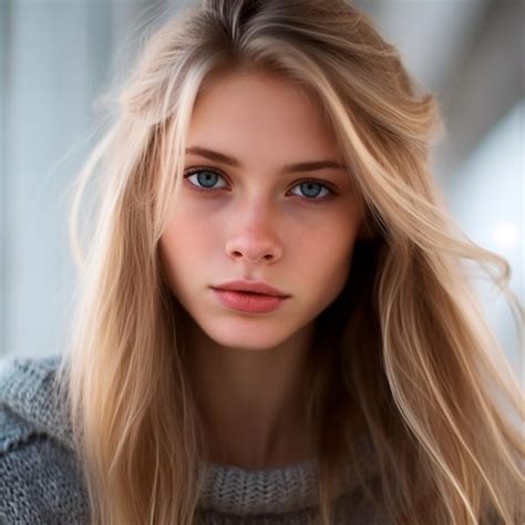 Premium Ai Image Hyperrealistic Year Old White Girl With Shoulder Length Blonde Hd Ai Generated