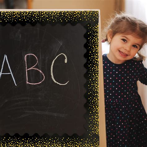 Buy Durony Feet Bulletin Board Borders Black With Gold Foil Dot