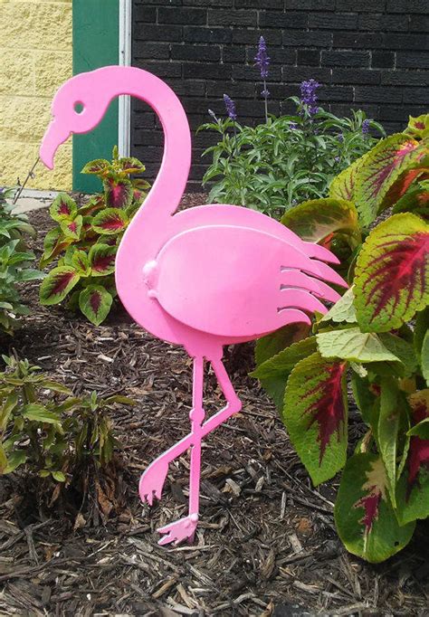 Rosy The Pink Flamingo Custom Metal Yard Or Garden Art 14g Etsy