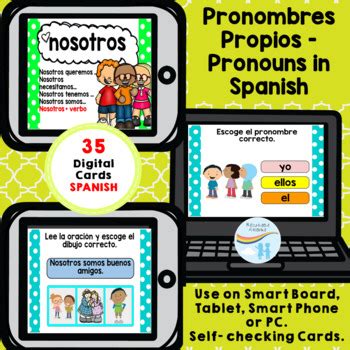 Boom Cards Pronombres Propios Pronouns In Spanish By Recursos Arcoiris