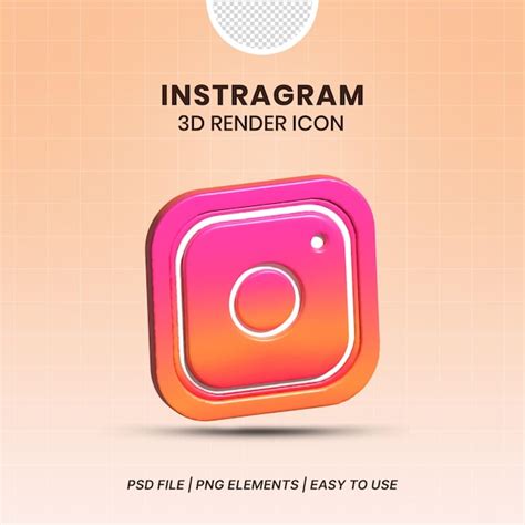 Premium Psd Instagram Icon D Rendering Elements