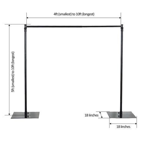 Ft Metal Diy Adjustable Heavy Duty Backdrop Stand Kit Steel Base