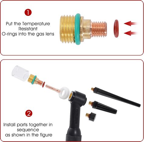 43 Unids Tig Soldadura Antorcha Stubby Gas Lente 10 Copa De Vidrio