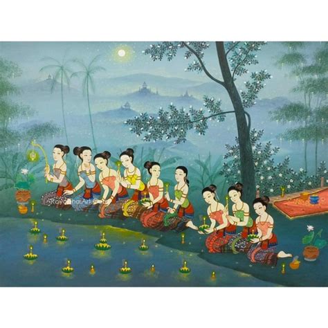 Famous Loy Krathong Thai Art Royal Thai Art