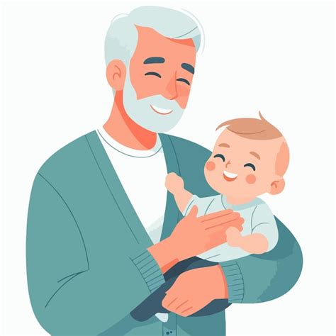 Vector Grandfather Playing With His Grandson Premium Ai Generated Vector