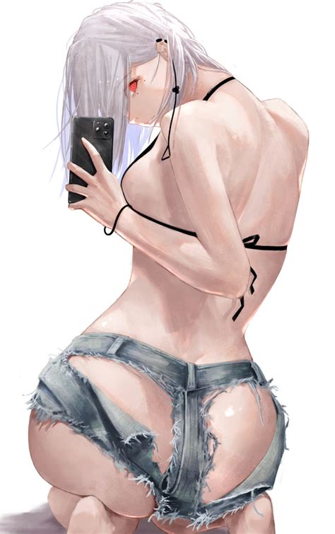 Rule 34 1girl 1girls Ass Bra Chainsaw Man Fami Chainsaw Man Pants Phone Red Eyes Ripped