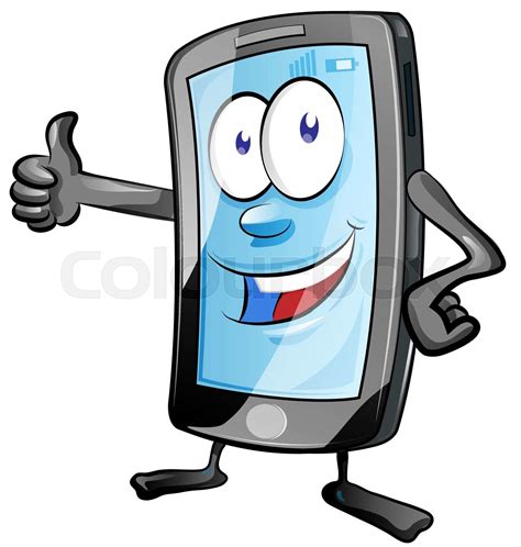 Mobile Phone Cartoon Stock Vector Colourbox