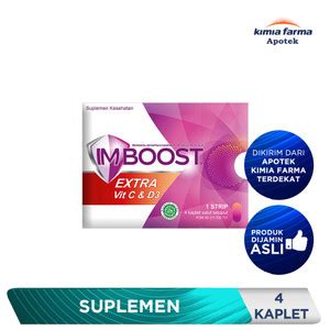 Jual IMBOOST EXTRA STRIP 4 KAPLET SUPLEMEN DAYA TAHAN TUBUH KIMIA