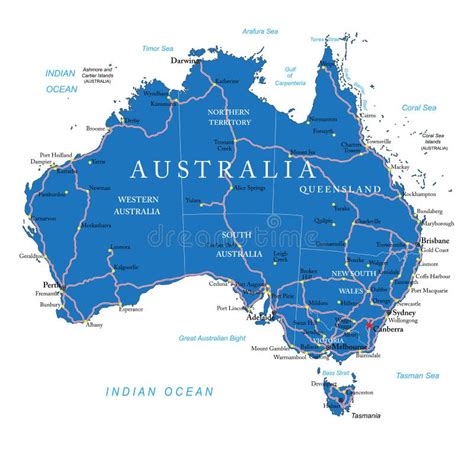 Australia road map stock vector. Image of cairns, group - 36126505