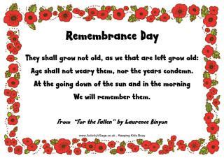 Remembrance Day poems - read online or print (and some copywork ...