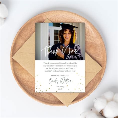 Graduation Thank You Card Template Personalized Graduation - Etsy