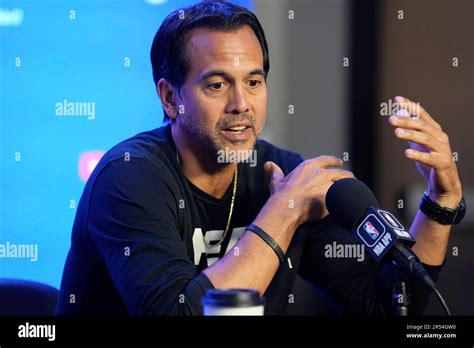 Miami Heat Head Coach Erik Spoelstra During A News Conference Before