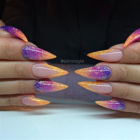 Solin Sadek On Instagram “glitterombre I Lila Rosa Och Orange Orange