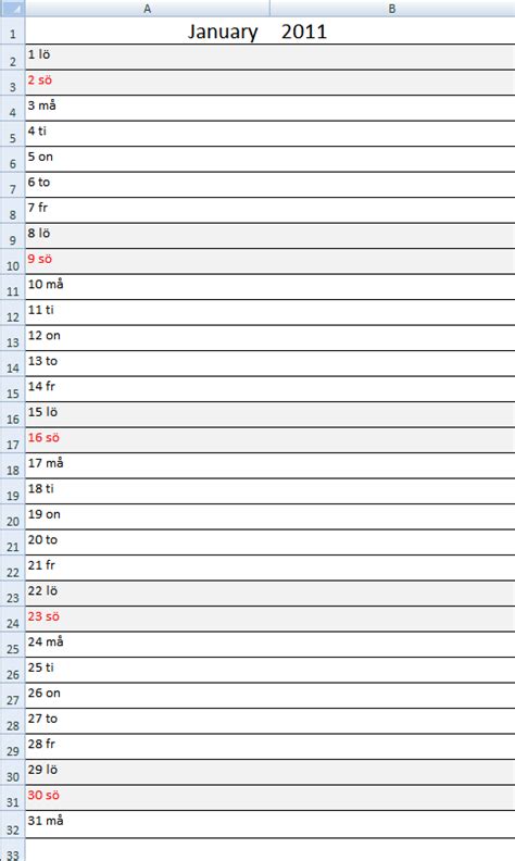 Monthly Task Calendar Excel ~ Excel Templates