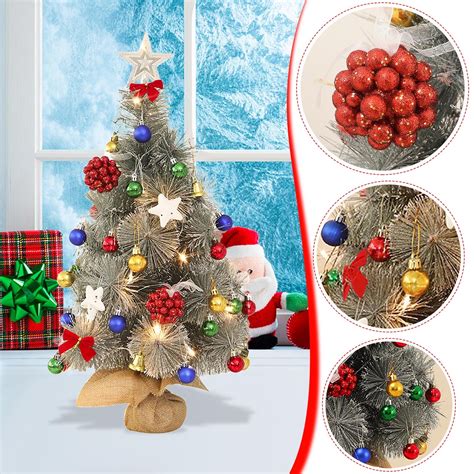 Loyerfyivos 24 Inch Mini Christmas Tree Set Table Top Artificial